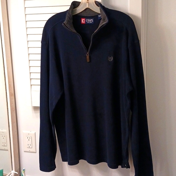 Chaps large navy cotton pullover - Picture 1 of 3